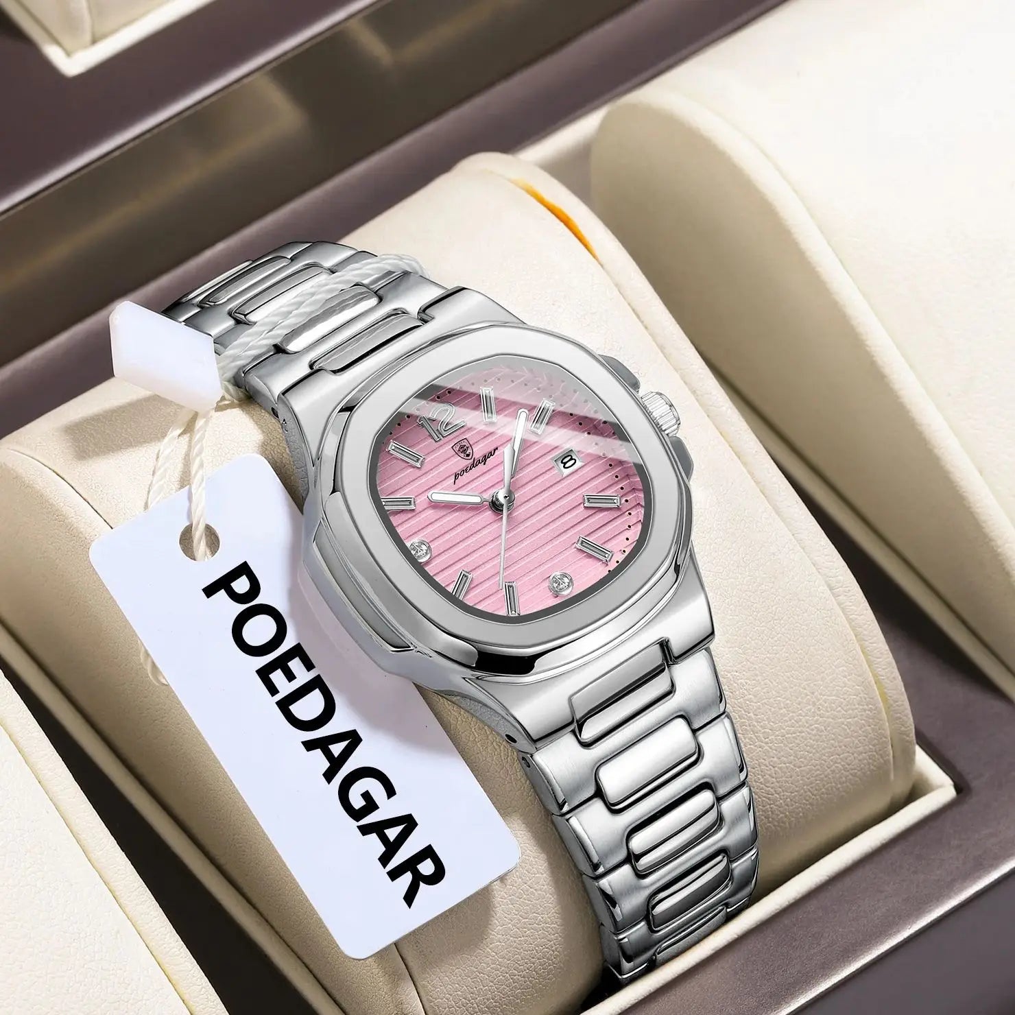 POEDAGAR Square Fashion Woman Wristwatch Luminous Waterproof Date Ladies Watch Luxury High Quality Quartz Women's Watches Reloj
