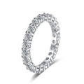 NeeTim 3mm All Moissanite Diamond Ring for Women Sterling Silver 925 with White Gold Plated Wedding Engagement Band Luxury Rings