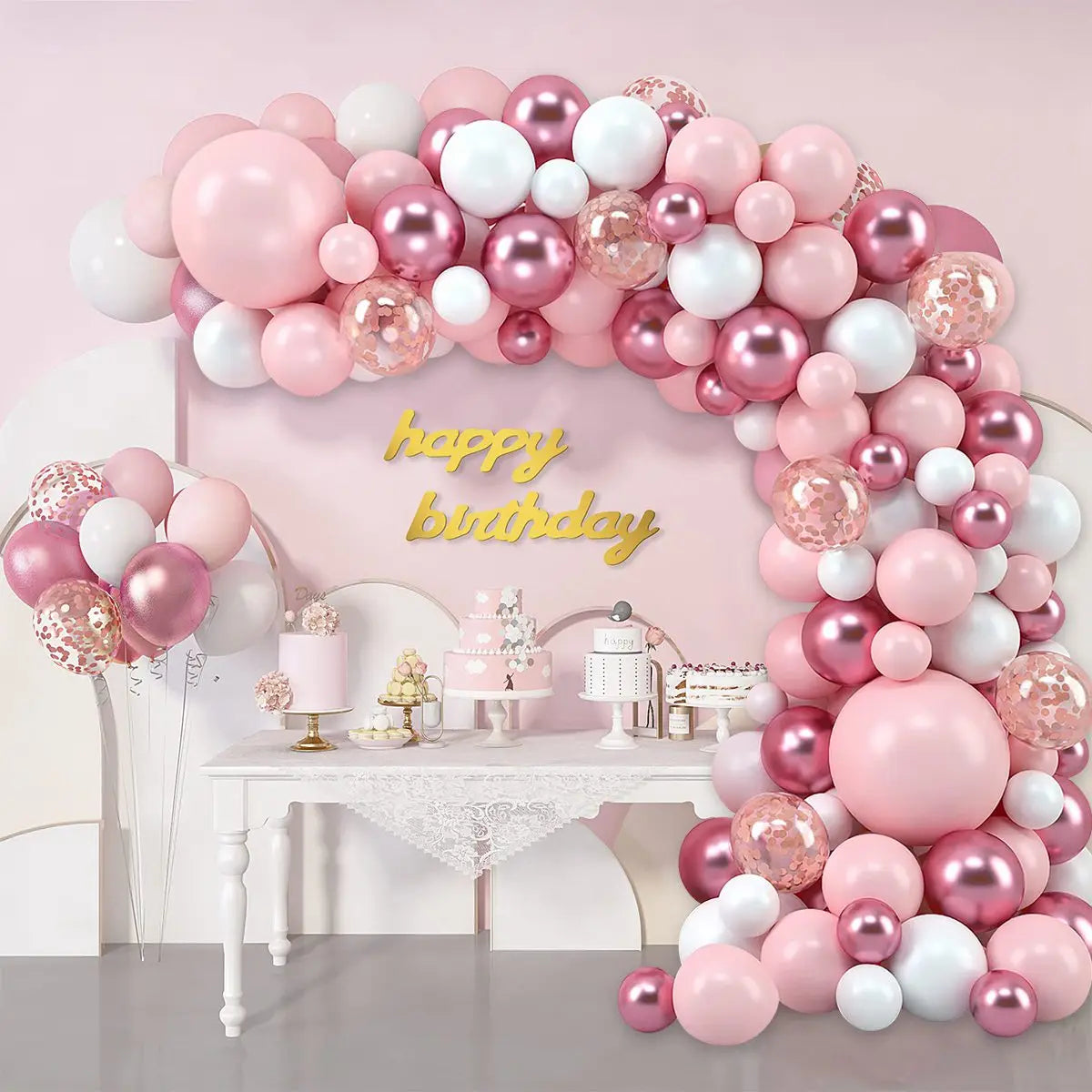 Pink Macaron Balloons Garland Arch Kit Birthday Party Decor Kids Wedding Birthday Party Supplies Baby Shower Decor Latex Ballon