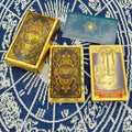 Terrific Gold Plastic Tarot Cards Marvellous Predictive Divination Board Games Waterproof Astrology Oracle Deck With Booklet