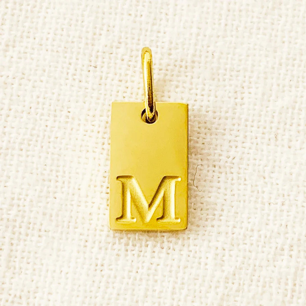 10PCS Alphabet Charm Pendant for Necklaces Stainless Steel Jewelry DIY Engraved Lettering Accessories Women's Fashion Jewelry