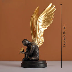 Angel Wings Model Statue Golden Silver Resin Creative Modern Abstract Sculpture Home Decor Living Room Decoration Office Decor