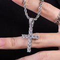 Huitan 60Cm Twisted Chain Long Necklace for Women/Men Fashion Luxury Cubic Zirconia Cross Pendant Necklace Gift Love Accessories