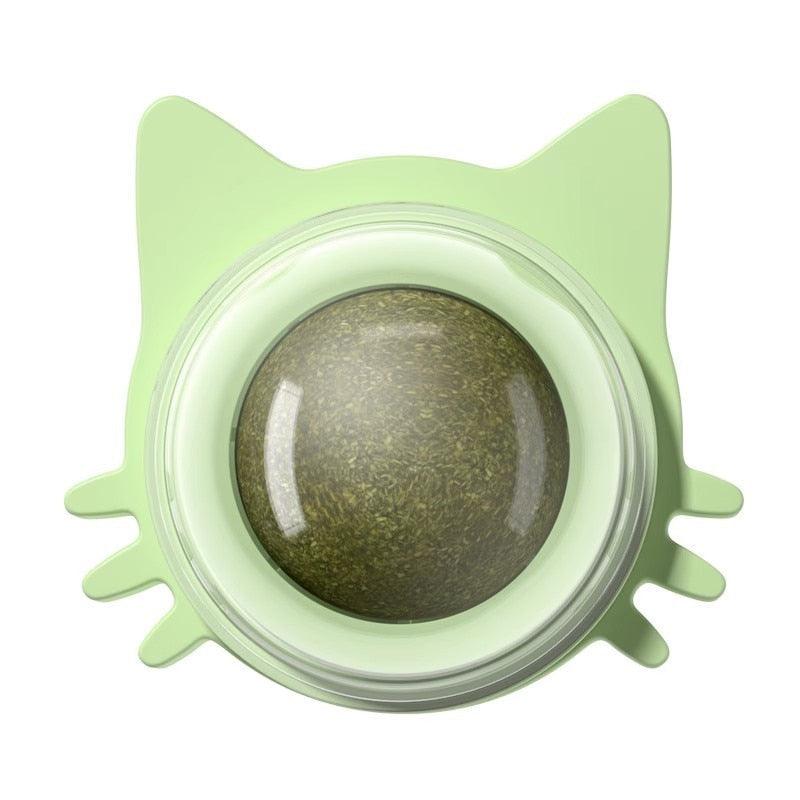 Self-Rotating Cat Wall Toy with Catnip Ball and LED Light
