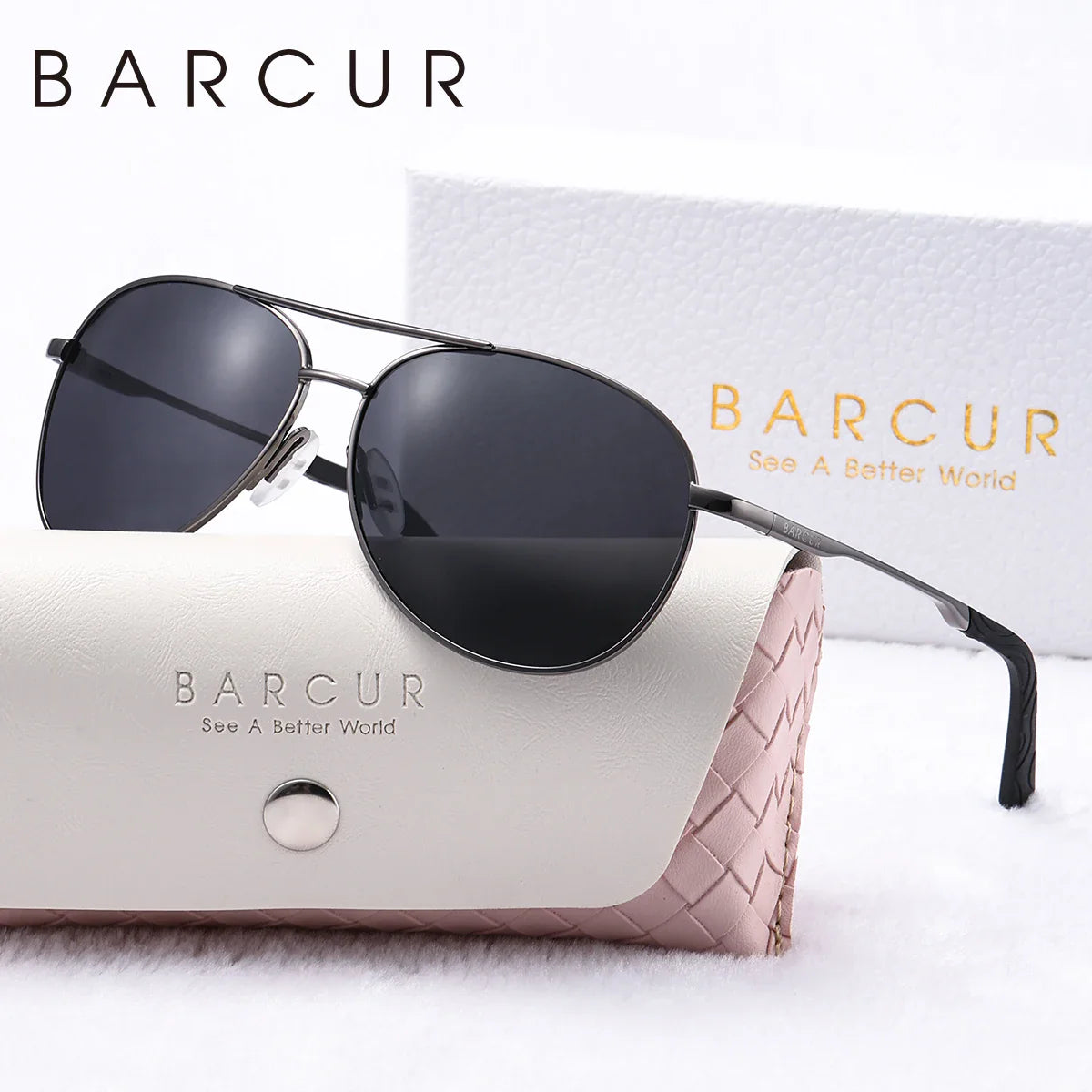 Women’s Oval Polarized Sunglasses with Blue Gradient Lenses