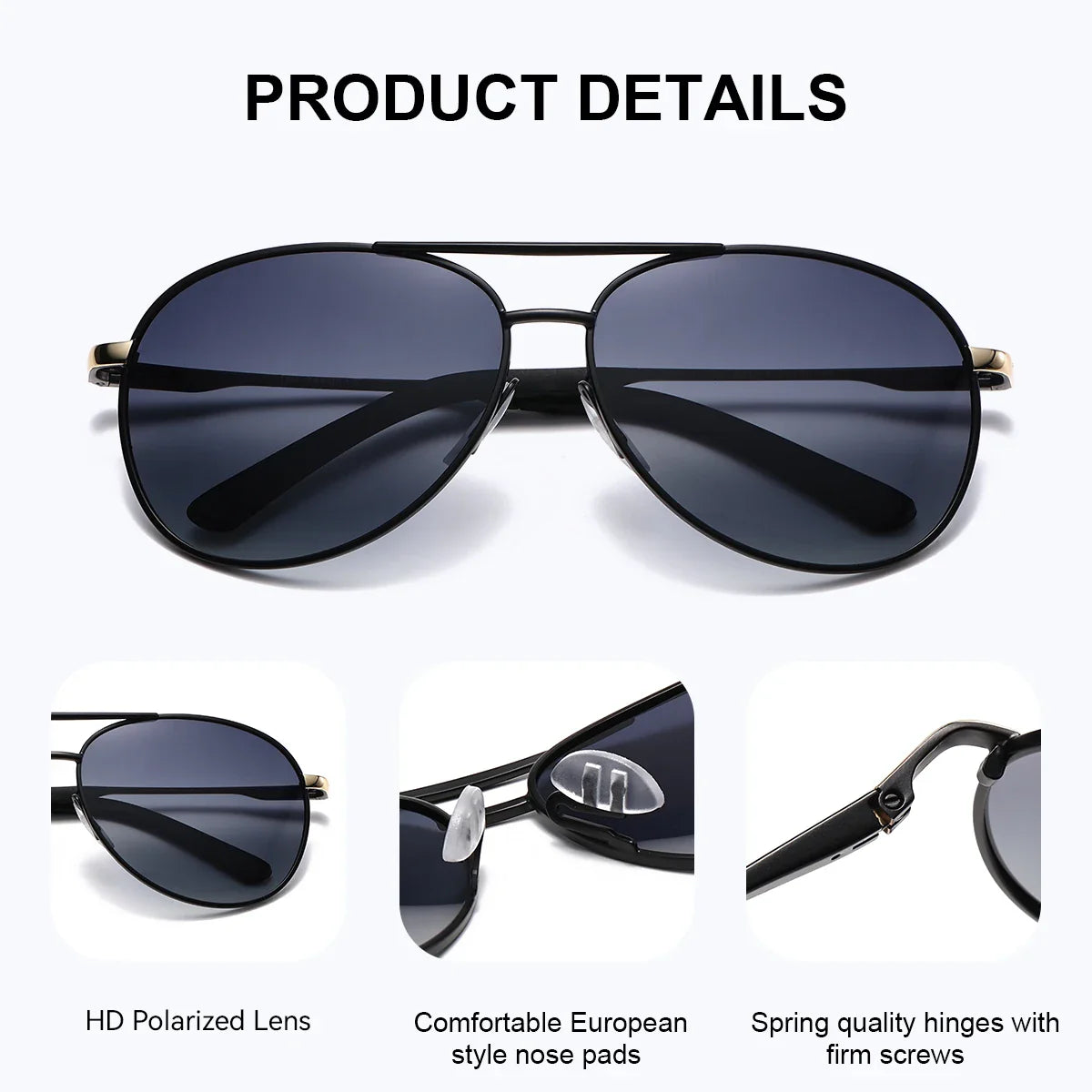 Women’s Oval Polarized Sunglasses with Blue Gradient Lenses