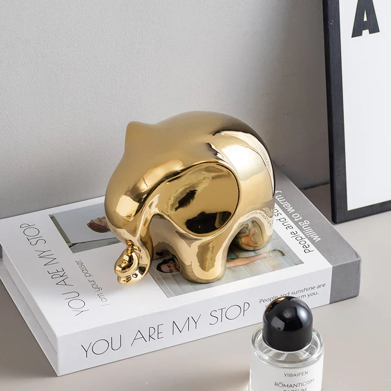 Cartoon Elephant Figurine Boho Home Decor Ornament Living Room  Wine Cabinet DesktopTV cabinet Home