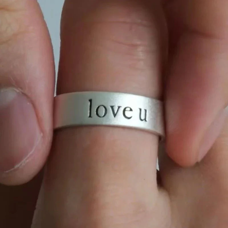 1PC Unique Design Sense Letter Handprint Ring For Men Women Versatile Fashion Couple Ring Personalized Simple Ring Jewelry Gifts