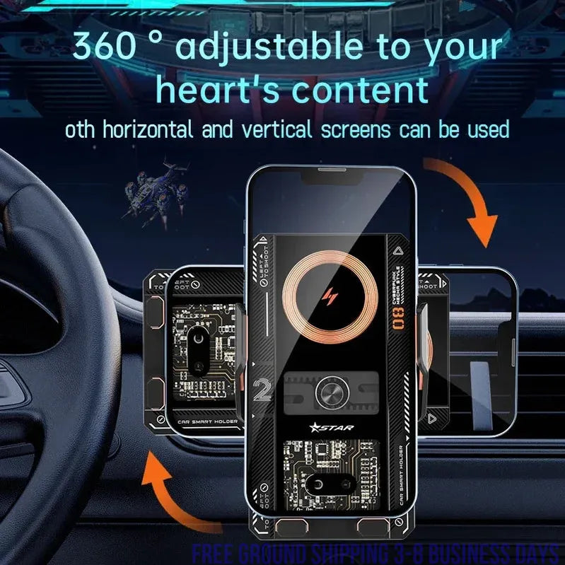 Wireless Car Charger Phone Holder Fast Charging Air Vent Mount