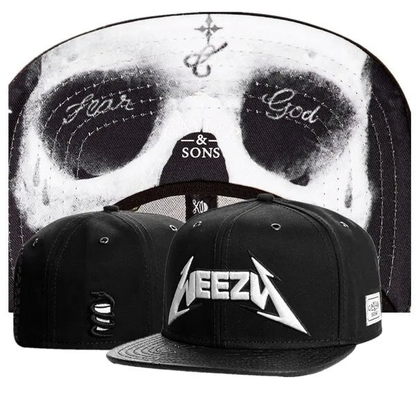 Skull Hand Snapback Hat – Flat Bill Adjustable Baseball Cap