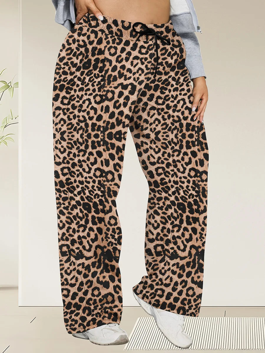 Wide Leg Lounge Trousers with Drawstring Waist and Pockets - Image 28
