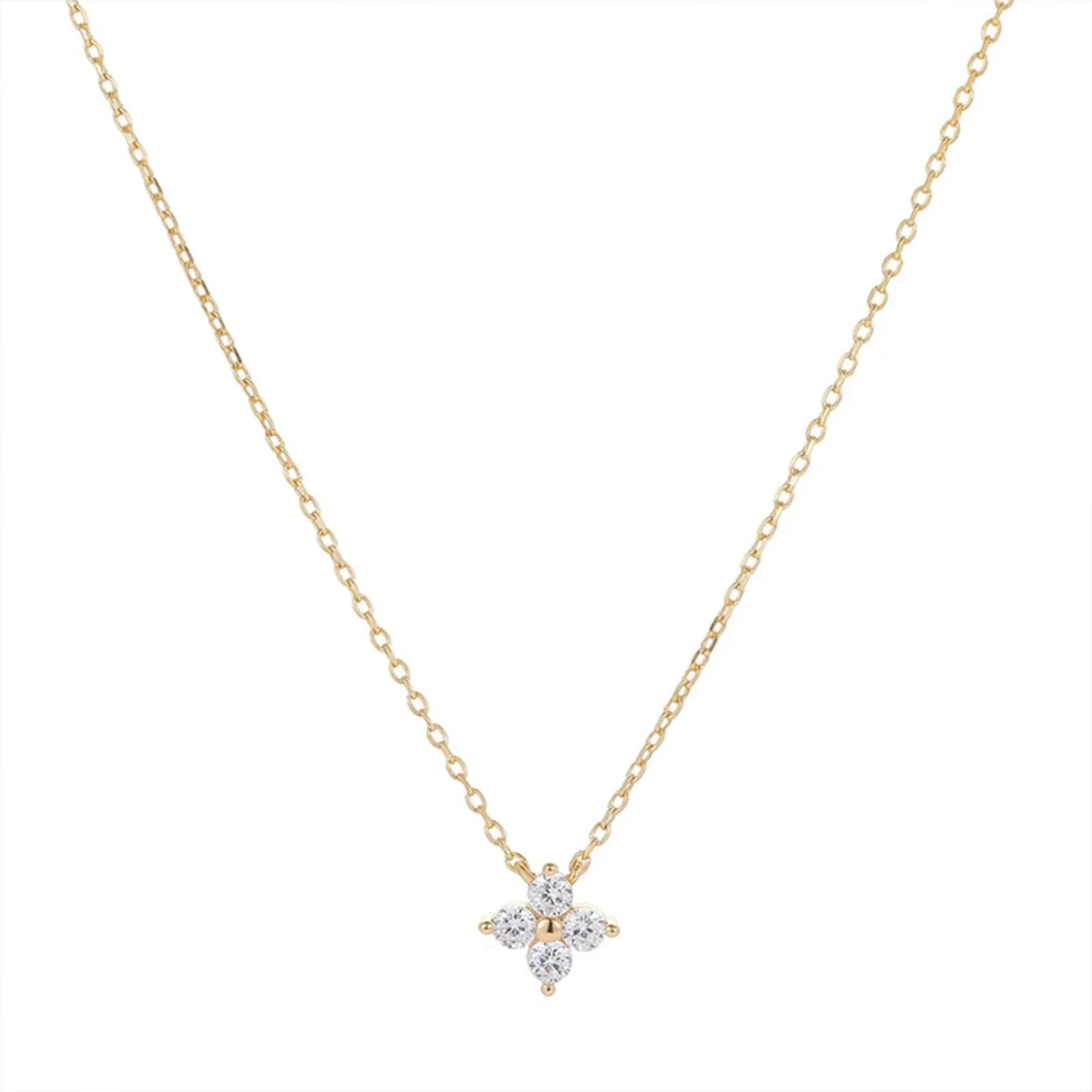 S925 Silver Lucky Four-leaf Clover Small Necklace for Women Clavicle Chain Luxury Minimalist Design Sensation
