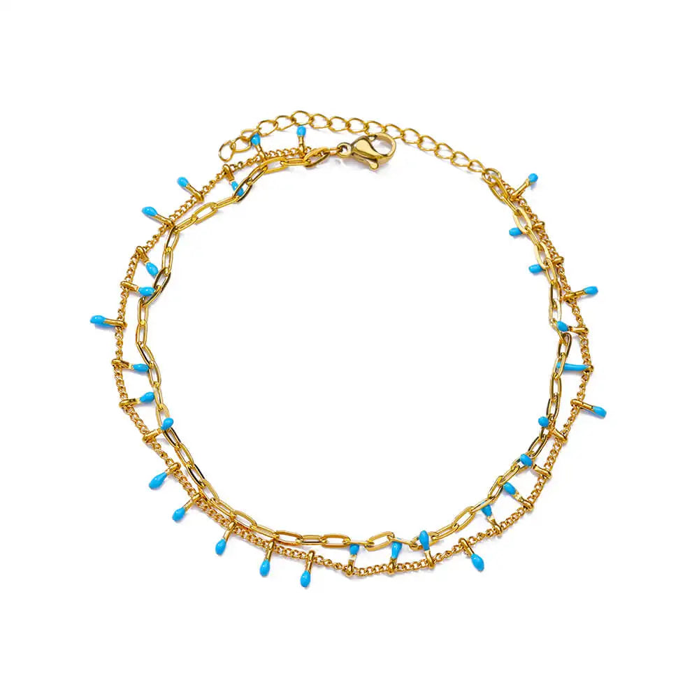 Boho Drops Anklets For Women Gold Color Stainless Steel Anklet Luxury Wedding Aesthetic Jewelry Gift