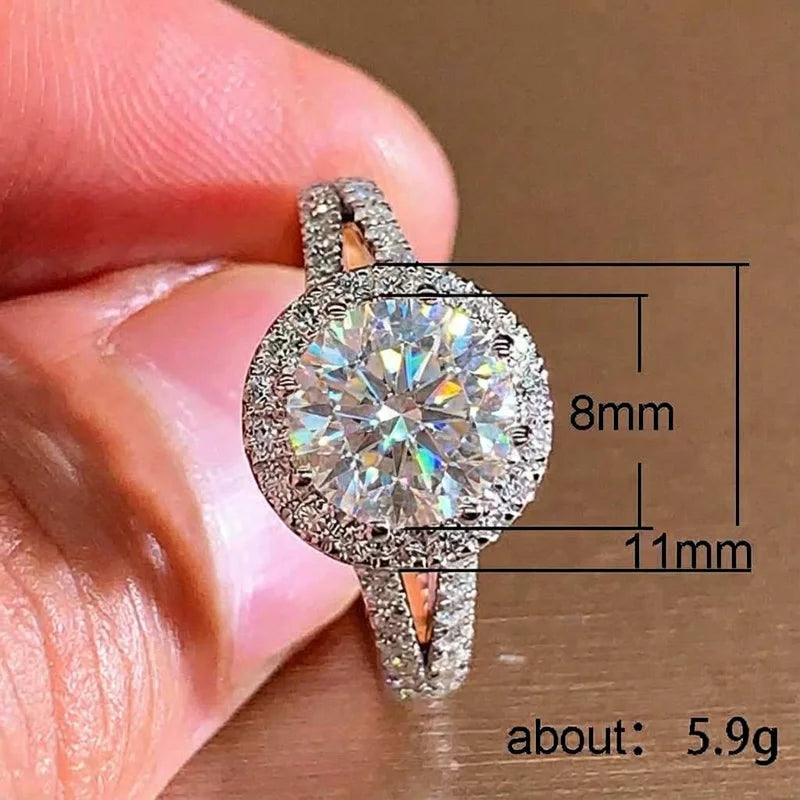 925 Sterling Silver Trendy Women Rings with Brilliant Cubic Zirconia Luxury Engagement Rings Fashion Wedding Party Fine Jewelry