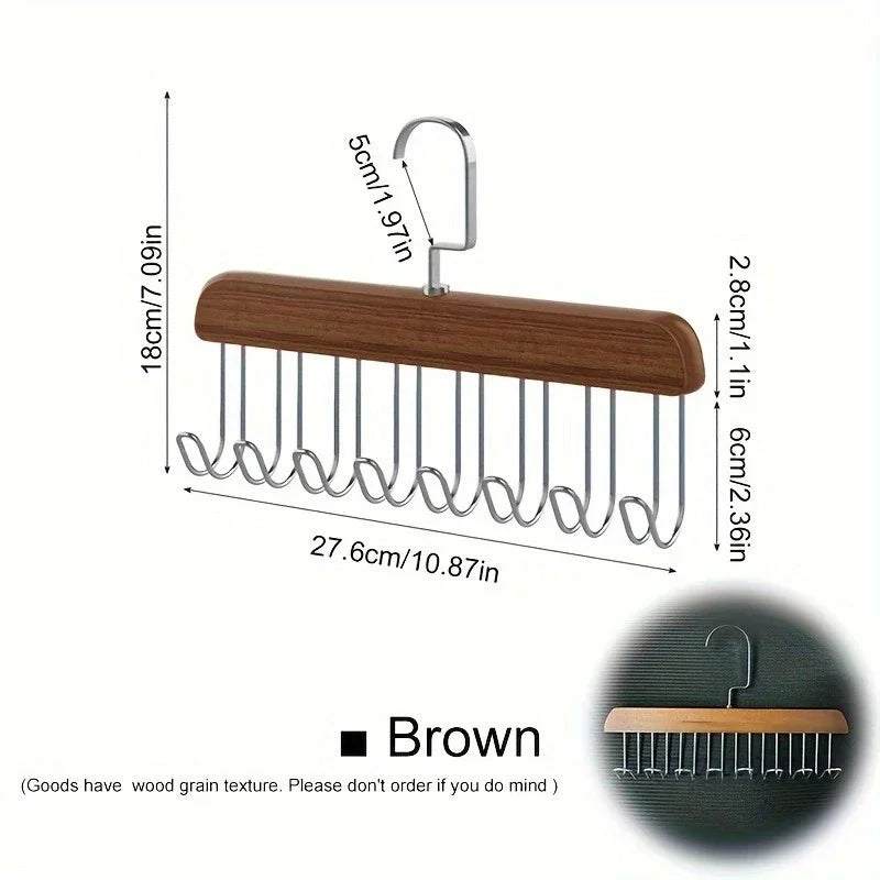 Wooden Multi-Hook Space-Saving Closet Hanger for Bras and Vests - Image 3