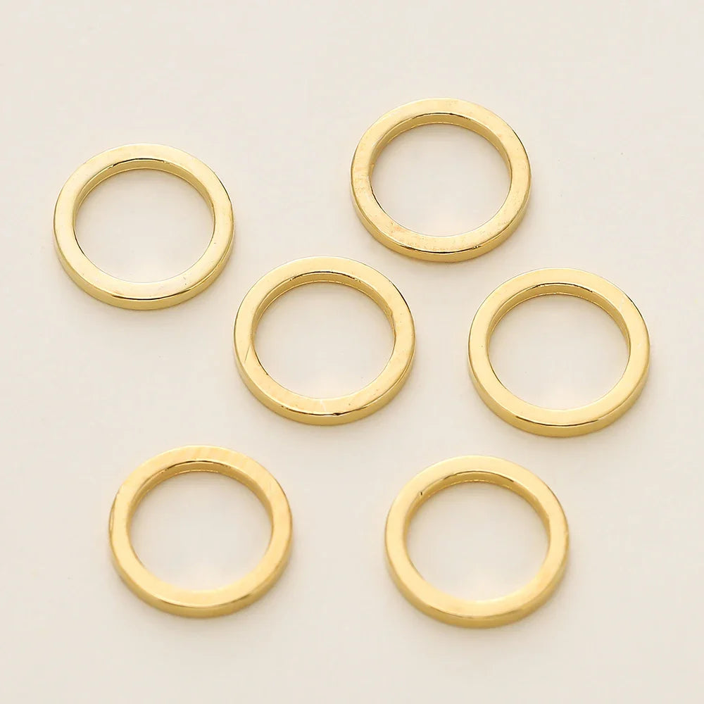 10/20Pcs/Pack 14K/18K Gold Color Plated Brass Close Jump Rings Split Rings Connector for Jewelry Necklace Making Accessories