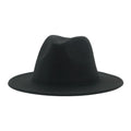 Vintage Retro Wide Brim Felt Fedora with Buckle Detail