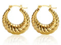Luxury Shiny Zircon Hoop Earrings for Women Trendy Golden Stainless Steel Wed Ear Geometric Circle Earring Jewelry Pendientes