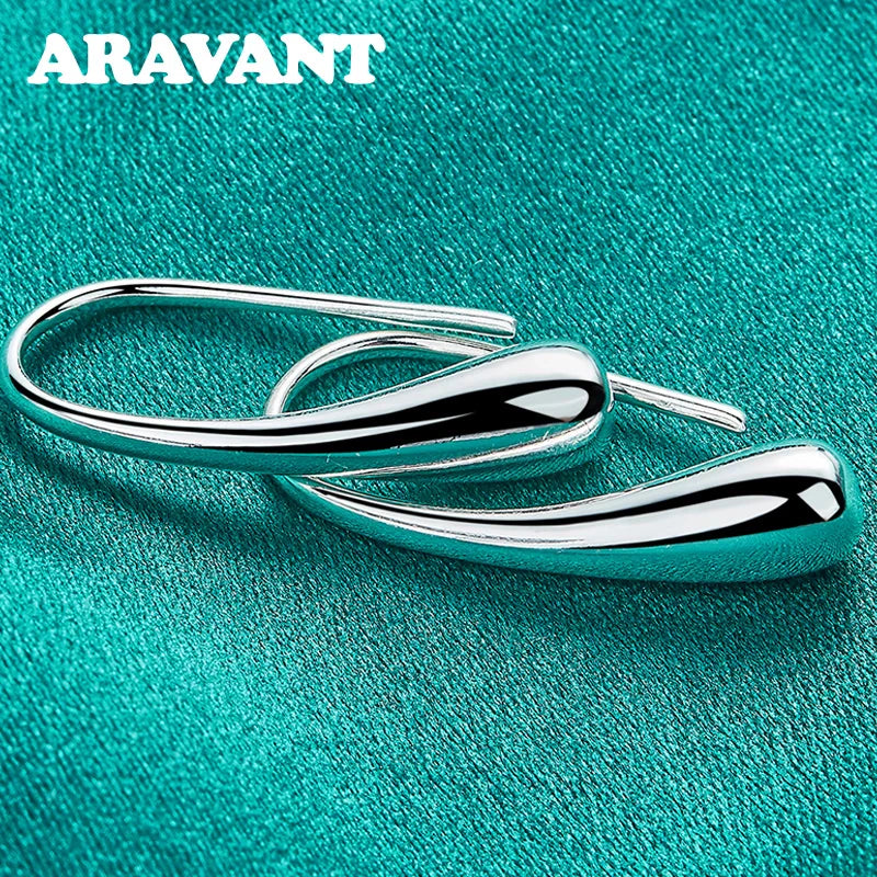 Aravant 925 Sterling Silver Water Drop Shaped Earring For Women Fashion Wedding Jewelry Gifts