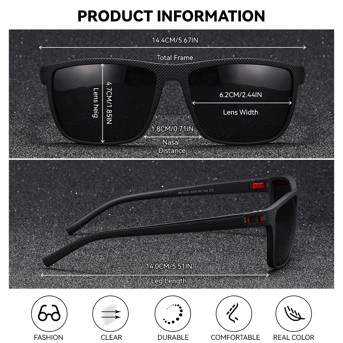 Trendy Square Polarized Sunglasses for Women White Pink Frame