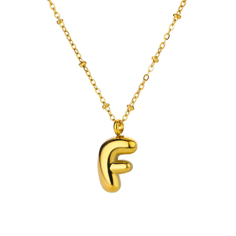 Vintage Initial Letter Necklaces For Women Stainless Steel Chain Collar Pendant Necklace 2024 New Wedding Couple Jewelry Gift
