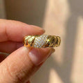 925 Sterling Silver Fashion Women's Rings Luxury Paved Crystal Cubic Zirconia Hip Hop Girls Finger-rings Versatile Fine Jewelry