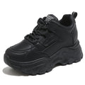 Chunky Platform Lace-Up Sneakers for Women - White & Black - Image 2