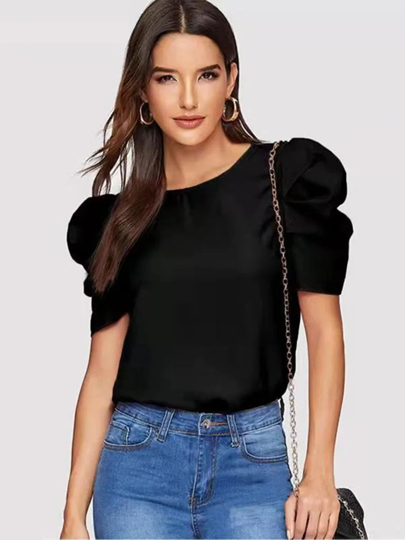 Chic Bubble Sleeve Blouse Summer Style Urban Ease