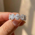 925 Sterling Silve Chic Female Rings Luxury Paved Oval Cubic Zirconia Sweet Women Finger Accessories for Party Fashion Jewelry