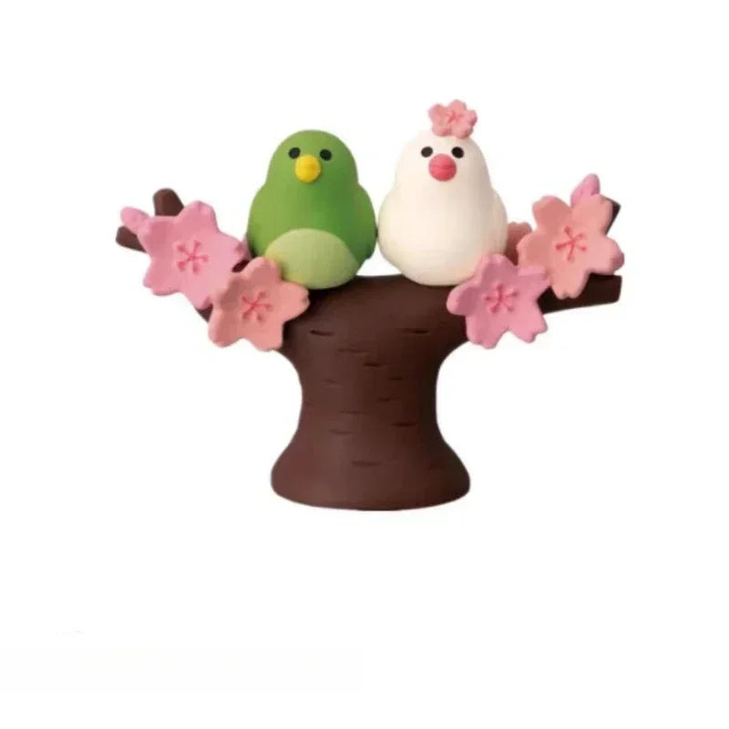 Cute Cat Ornament Admiring Flowers Scene ZAKKA Cherry Blossom INS Trendy Toy DIY Resin Handicraft Ornament