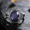 Vinatge Silver Ring Female Jewelry Natural Moonstone Tiger's Eye Personalized Rings for Women Bijoux Wedding Jewelry Gift S925