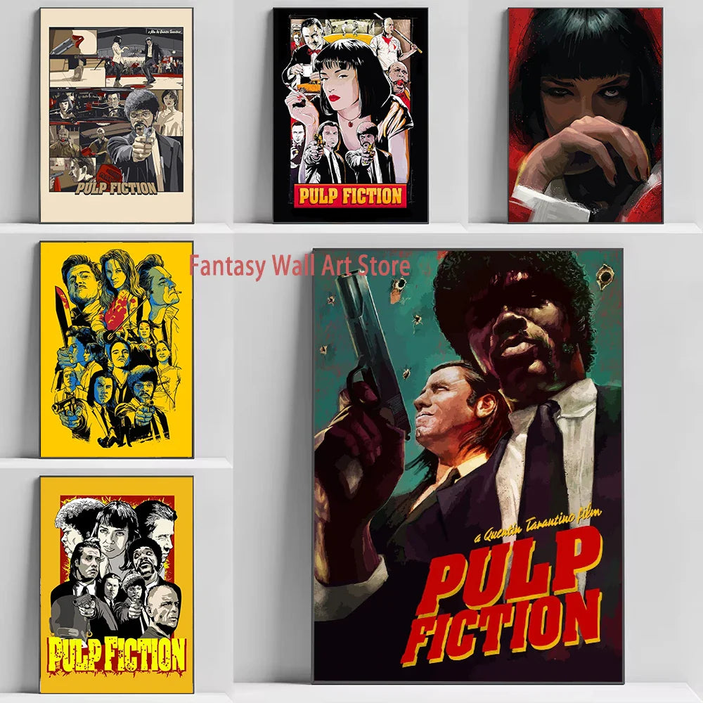 New Pulp Fiction Poster Classic Humor Movie Wall Decor Pulp Fiction Film Fans Wall Art Decor Bar Home Canvas Poster Prints Decor