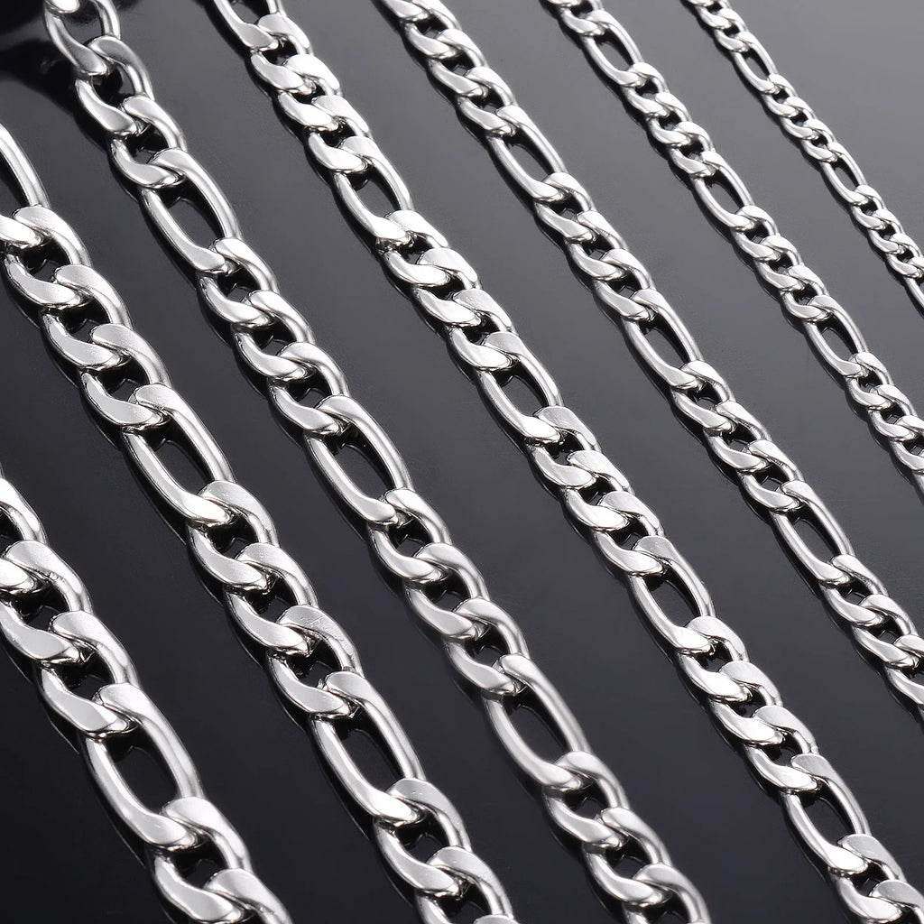 Wholesale 40-75cm 925 Sterling Silver Necklace 2/4/6/8/10/12mm Figaro Chain Lobster Buckle Necklaces Men Woman Fashion Jewelry