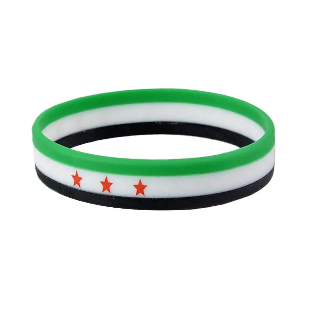 Syria Flag Silicone Bracelets For Men And Women Personalized Bracelets Sports Wrist Band Bangle Lightweight Band for Casual