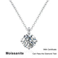 NeeTim 1ct 2ct 3ct D VVS1 Moissanite Necklace for Women Sterling Silver 925 with White Gold Plated Lab Diamond Sparkling Pendant