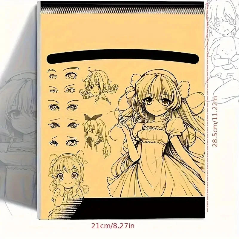 Anime Character Line Art Drawing Book for Beginners - 48 Pages of Simple Hand-Drawn Outlines for Tracing & Practice Painting