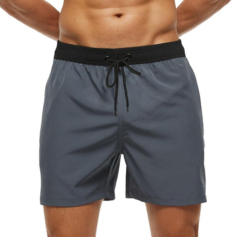 Men's Quick Dry Stretch Swim Trunks with Zipper Pockets - Sporty