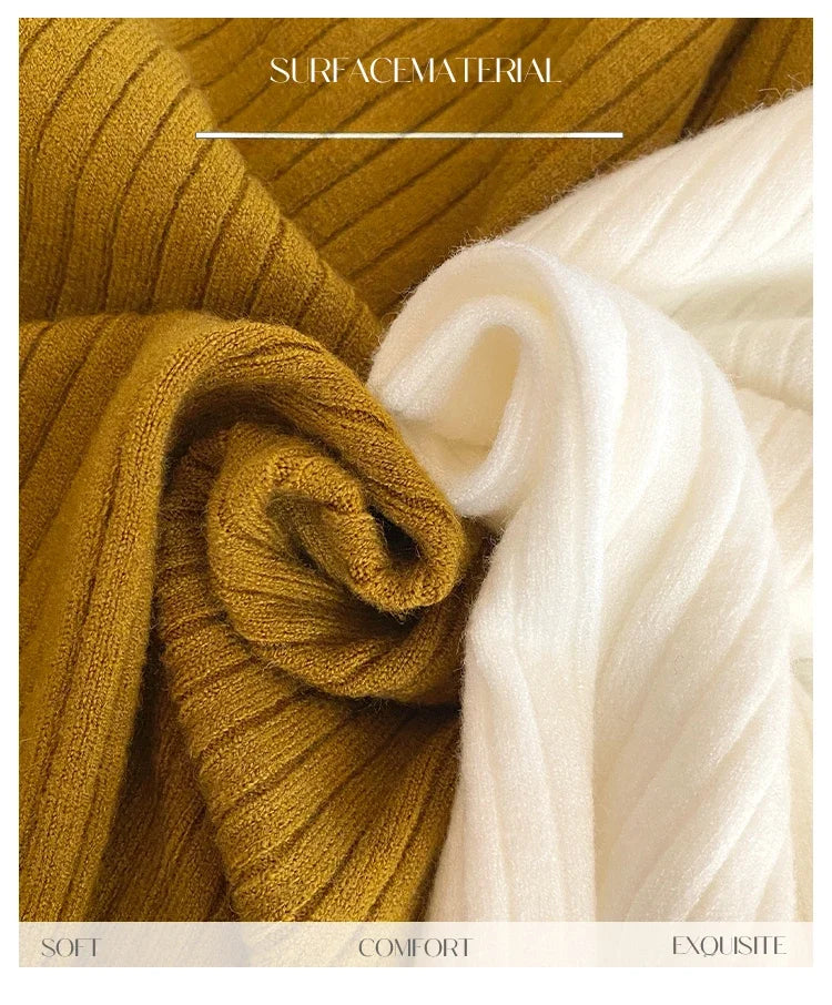 Women Beige Ribbed Button Down Long Sleeve Knitted Pullover Top - Image 3