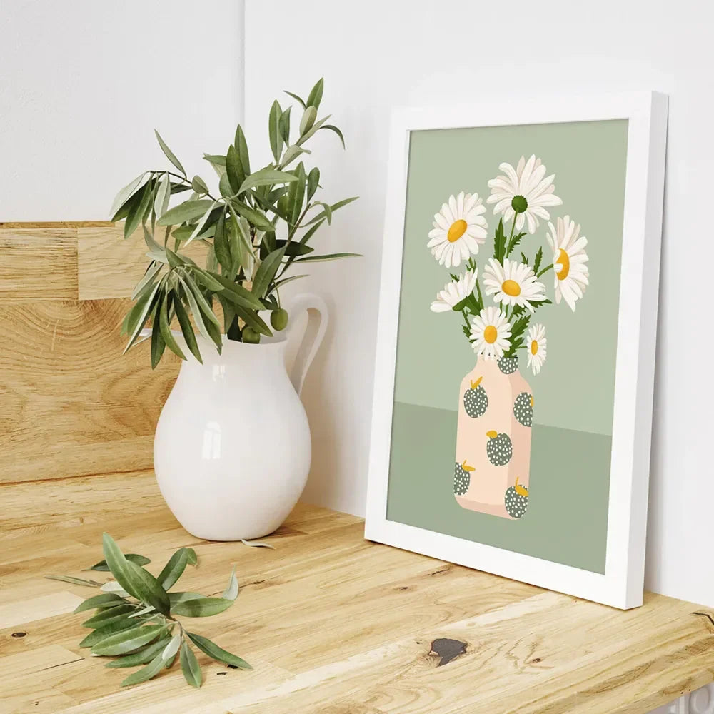 Tropical Plants Daisy Vase Pizza Coffee Cup Food Abstract Posters Prints Wall Art Canvas Pictures Boho Kitchen Living Room Decor