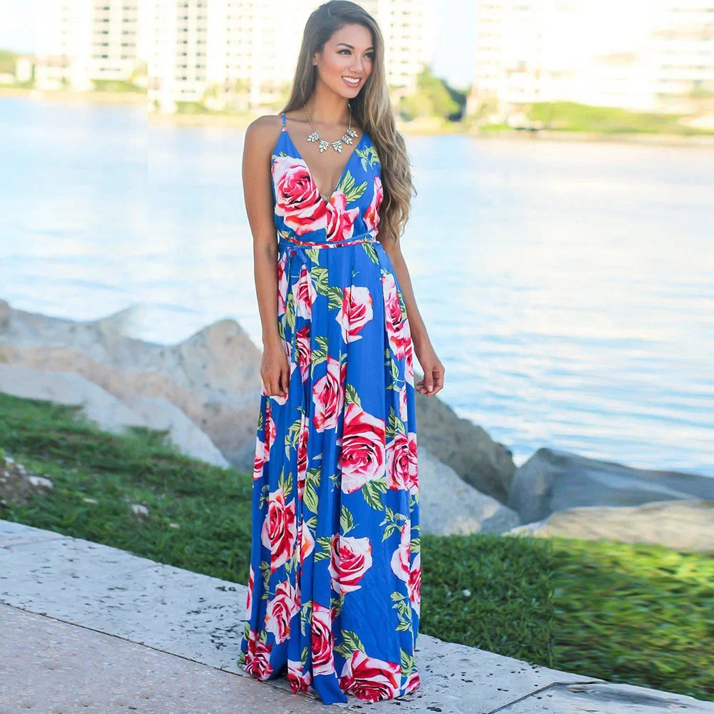 Fashionable Sleeveless Printed Cross-border Style Dress