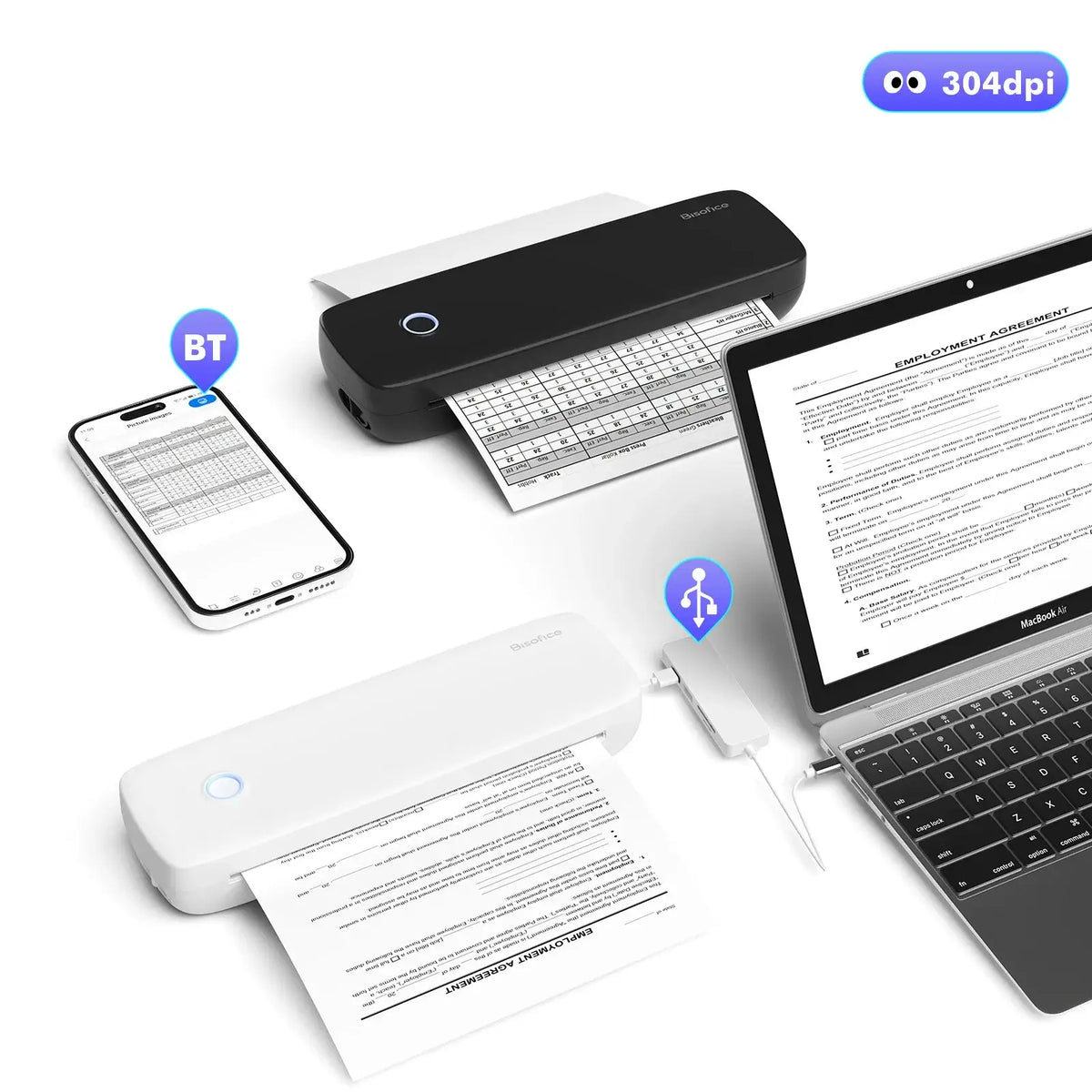Portable Thermal Transfer Printer – Wireless & USB Label Printer