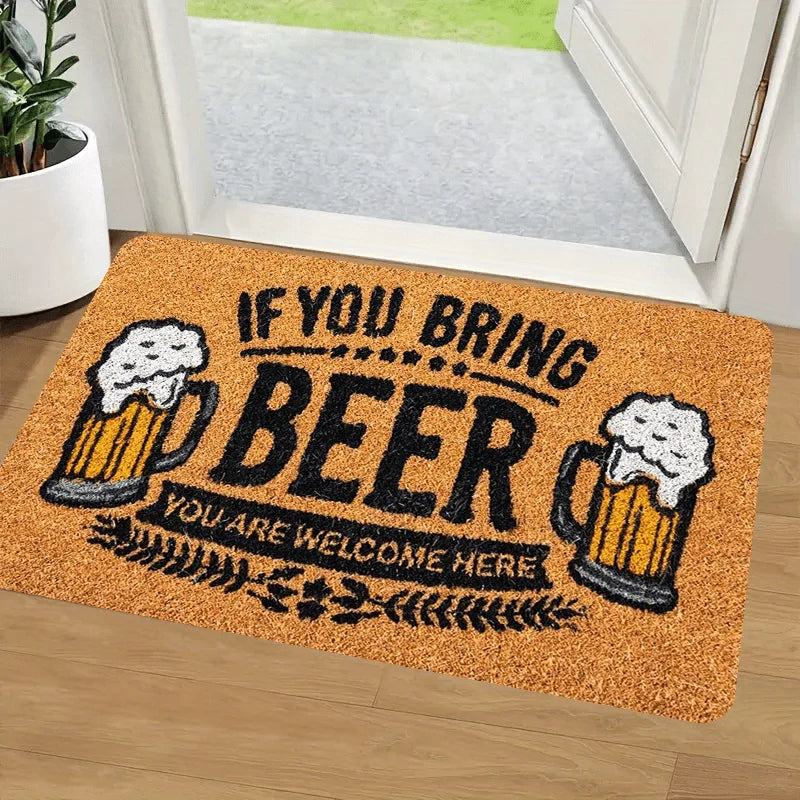 VIKAMA Beer Lovers Welcome Rug Living Room, Bedroom, Entryway Doormat Soft, Comfortable, Skin-Friendly Carpet Home Decor