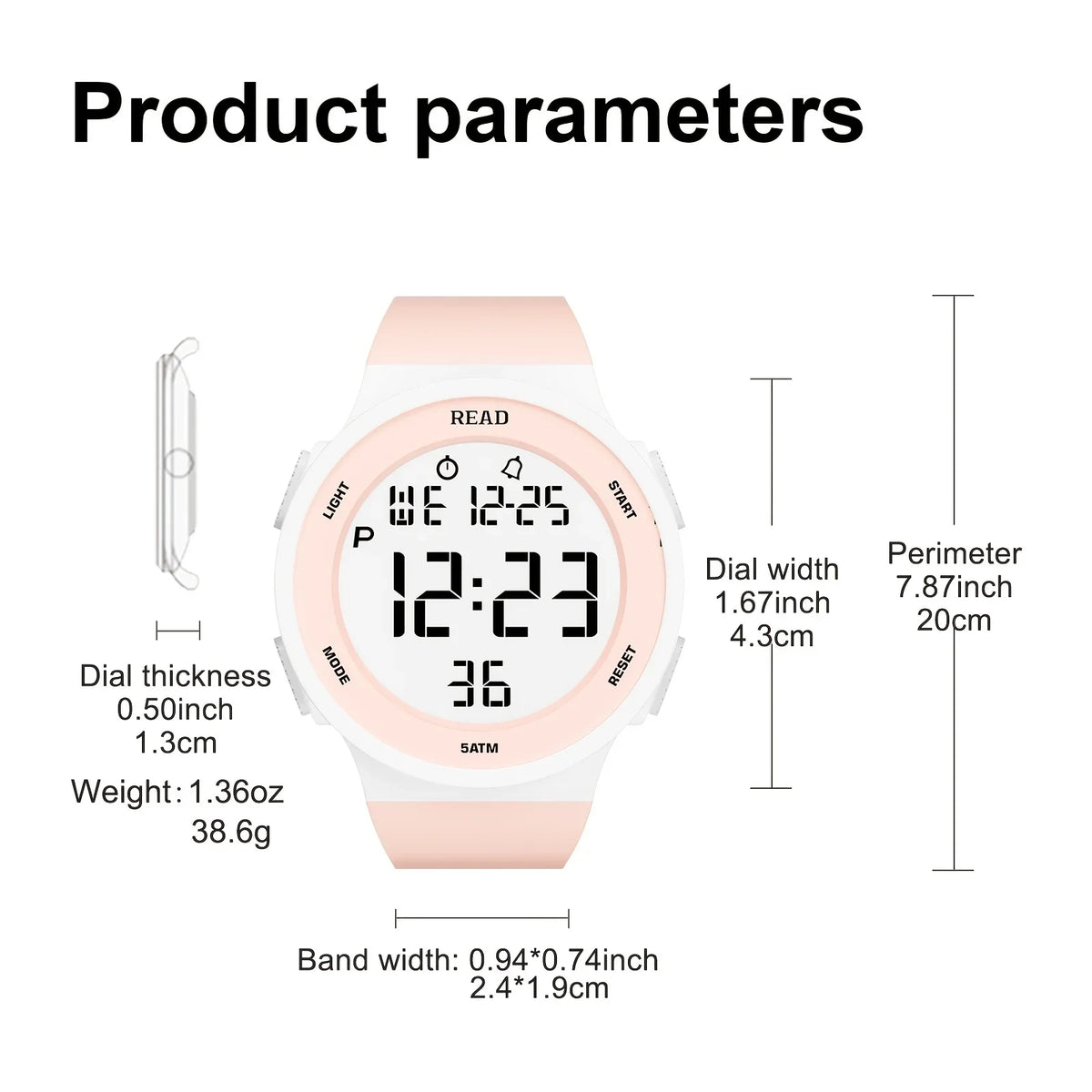 Women's Fashion LED Digital Watch – Waterproof Multi-Function Display Watch
