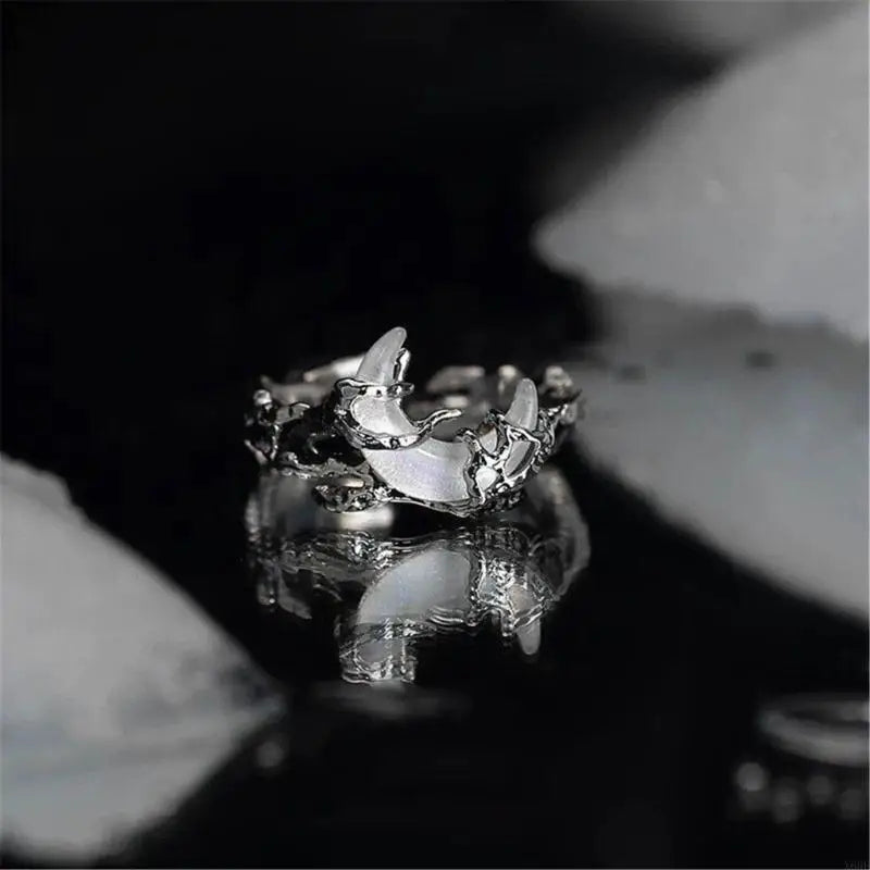 2pcs Irregular Sun Moon Ring with Small Texture Light Luxury Jewelry Personalized Versatile Cosplay DIY Props for Couple Gifts