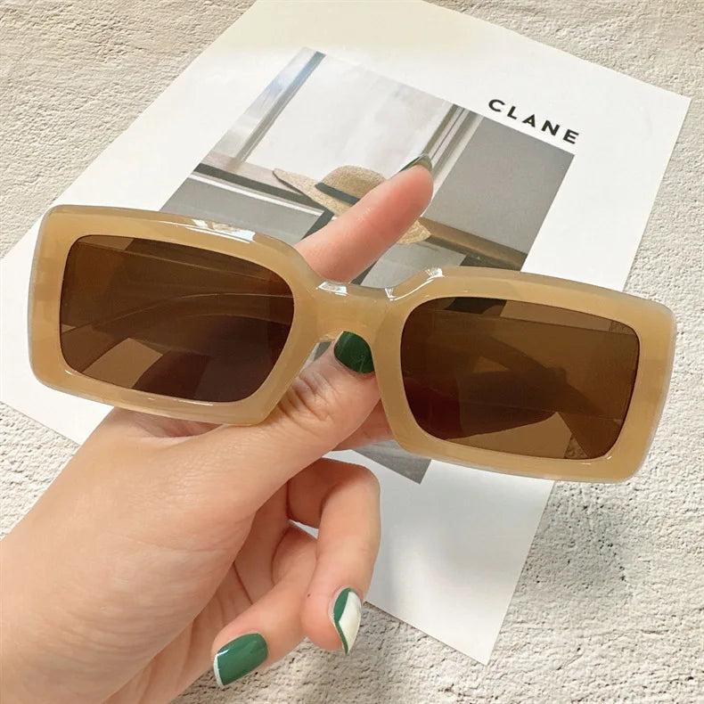 Women's Small Rectangle Sunglasses Modern Outdoor Travel Shades - Image 10
