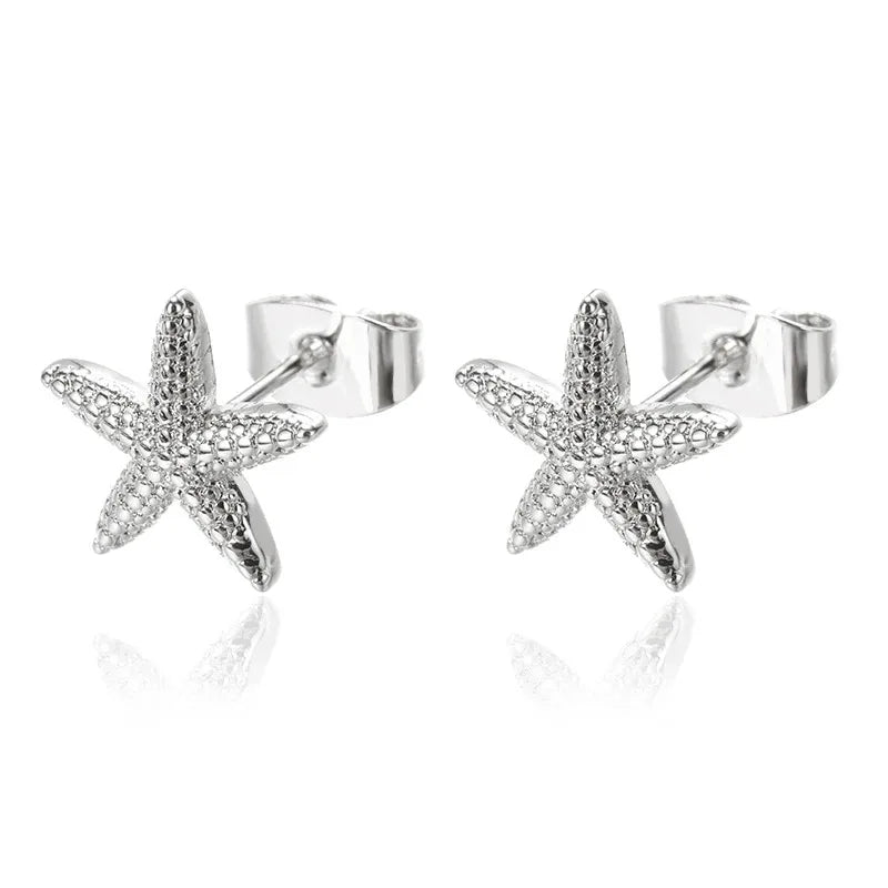 Water Drop Zircon Stars Stud Earrings For Women Stainless Steel Gold Color Statement Earring 2023 Femme Christmas Jewelry Gift