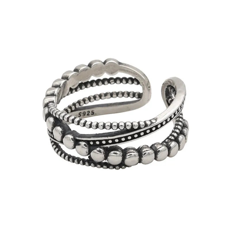 925 Sterling Silver Overlapping Ball Rings For Girls Fashion Wedding Jewelry For Women Accessories