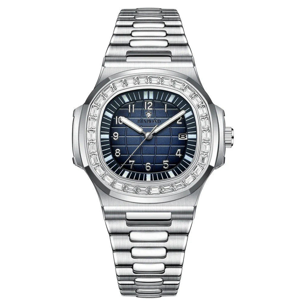 Luxury Digital New Diamond Watch For Man Fashion Quartz Wristwatches Mens Automatic Watches Man Gifts Clock Tudo Por 1 Real