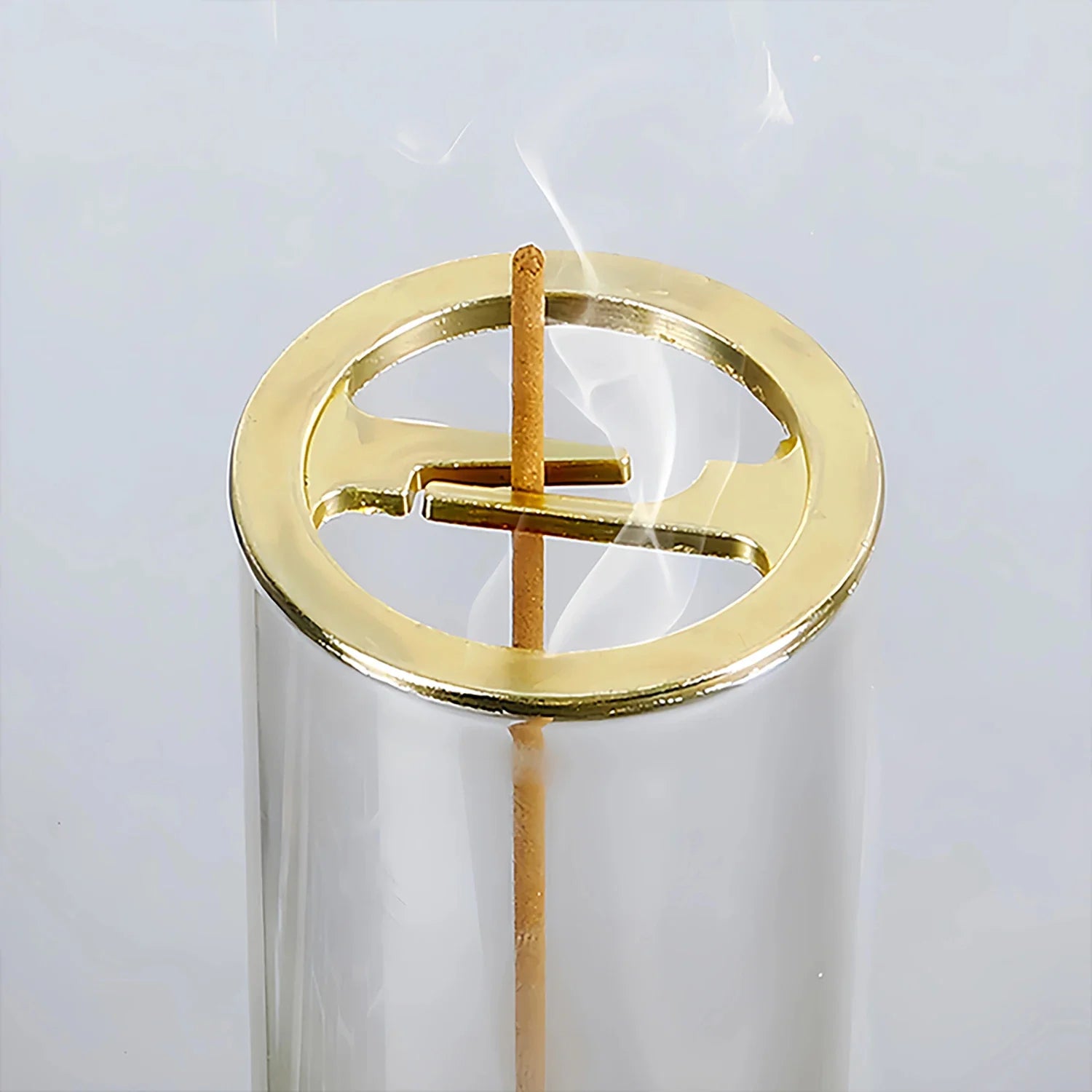 Modern Glass Incense Holder for Short Incense Sticks Anti-Ash Flying Incense Burner with Ash Catcher for Yoga Meditation