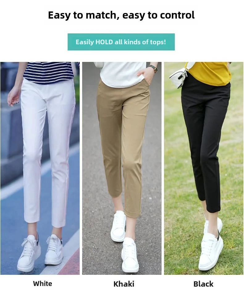 Womens High Waisted Ankle Length Pants Business Casual Trousers - Image 6